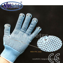 NMSAFETY best selling gloves bleached cotton knitted glove with PVC dots